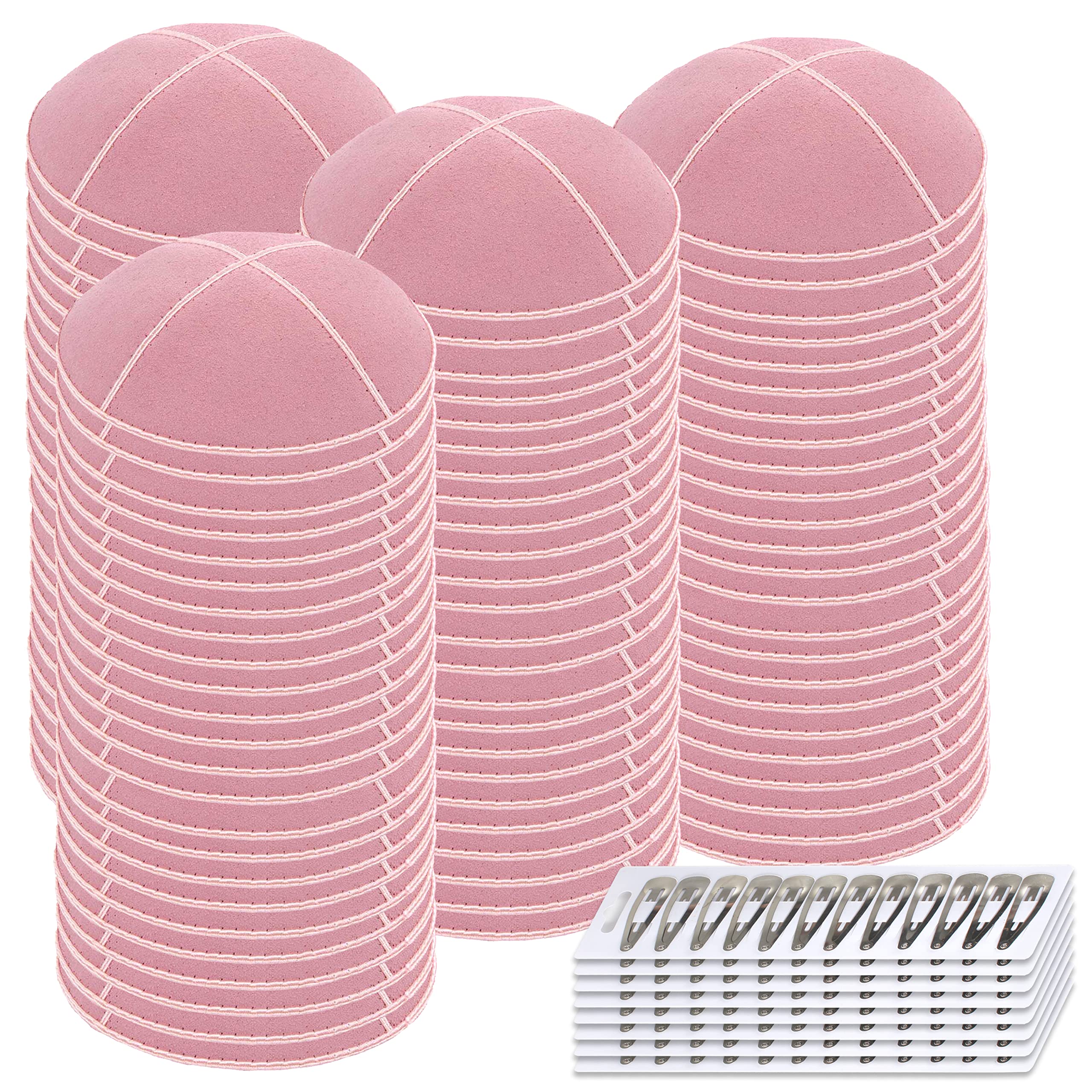 Zion Judaica Genuine Suede Kippot Bulk Packs or Single Pieces Clips Included