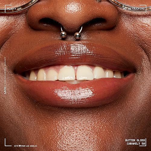 Miniatura 7 de NYX MAQUILLAJE PROFESIONAL Brillo de mantequilla brillo de labios no pegajoso - Madeleine Mid-Tone Nude