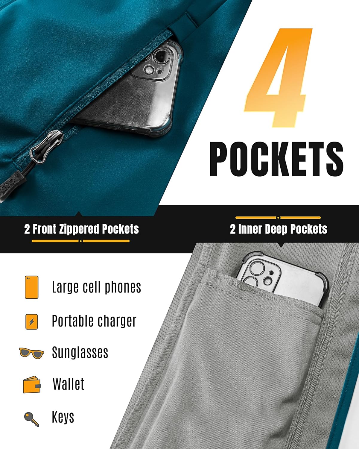 33,000ft Women's Softshell Jacket with Hood Waterproof Lightweight Windbreaker Windproof Rain Shell Jacket for Outdoor Hiking - Image 4