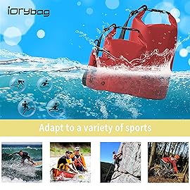 IDRYBAG Dry Bag for Kayaking Waterproof 2L/5L/10L/15L/20L, Small Dry Sack Waterproof Bag for Boating