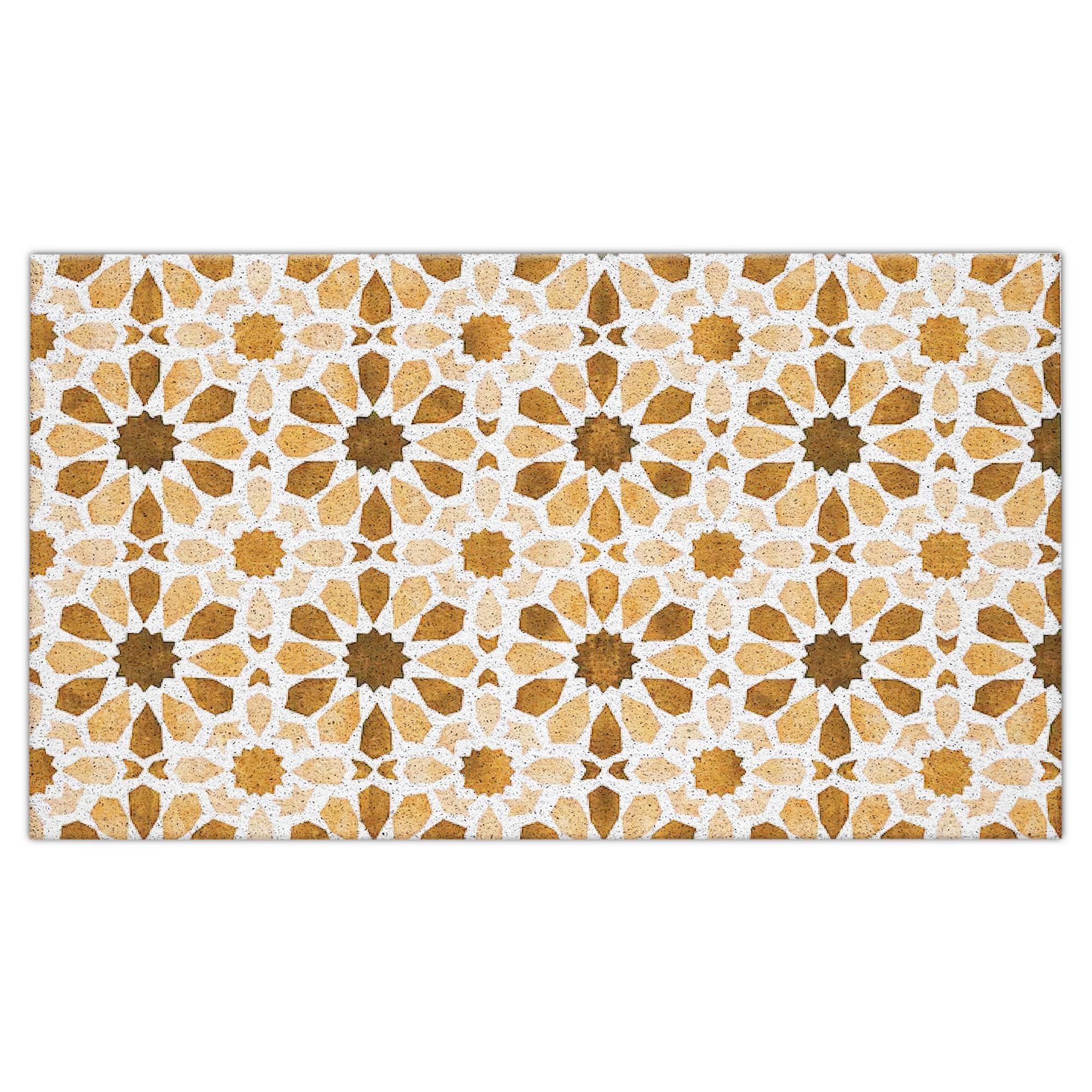 Orange Floral Boho Outdoor Door Mat Doormat, Orange Floral Boho Welcome Door Mats Doormat Outdoor Indoor Entrance, Indoor Door Mats for Entryway,