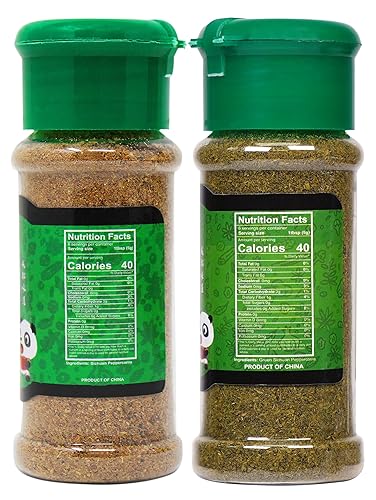 Miniatura 2 de Polvo de maíz rojo Sichuan de alta calidad + pimienta verde, 1.08 onzas cada uno, una especia adormecedora, pimientos szechuan rojos y verdes para