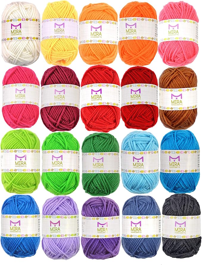 20 Acrylic Yarn Skeins 438 Yards Multicolored Yarn in