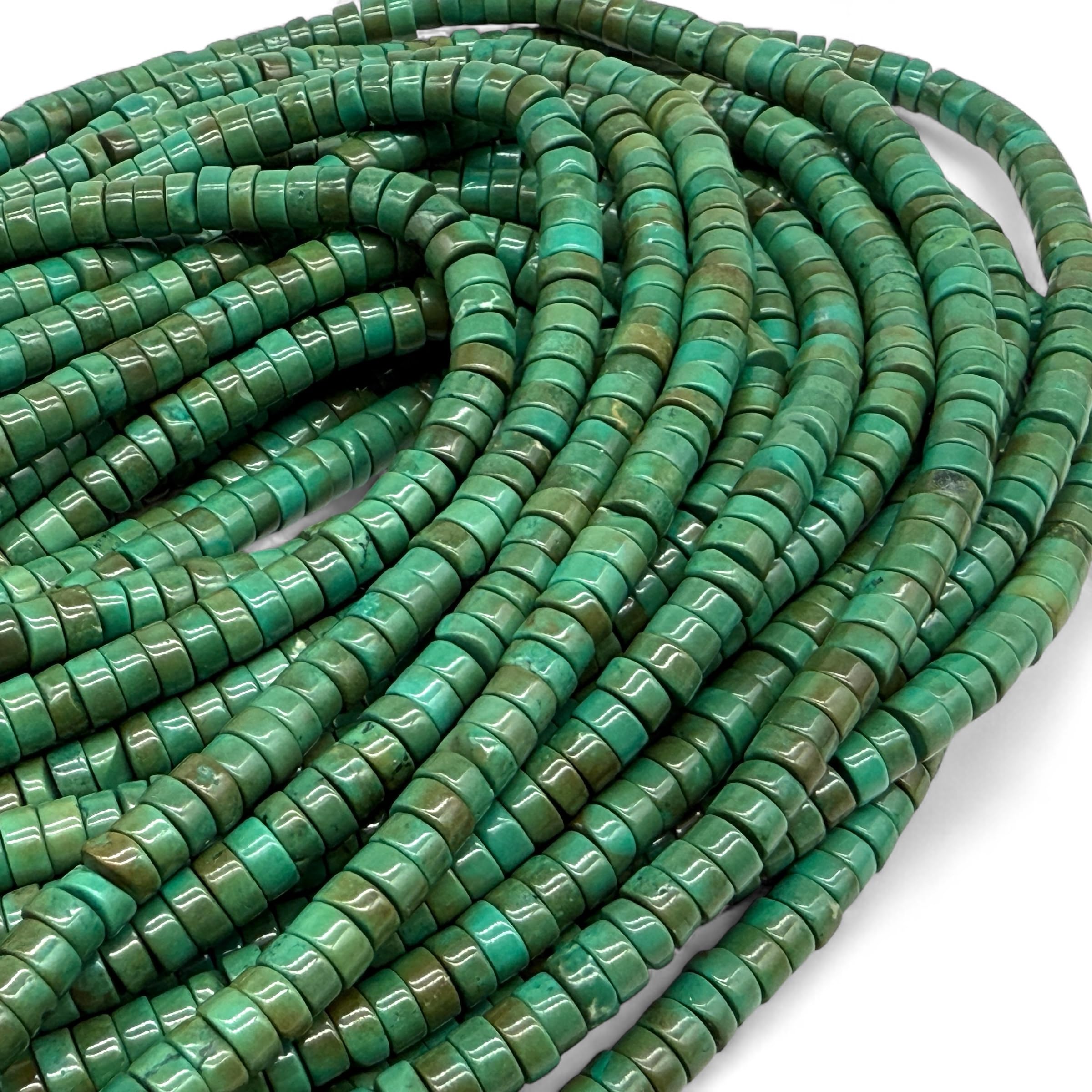 Perles turquoise vertes ABCGEMS en forme libre Heishi de 10mm pour création de bijoux