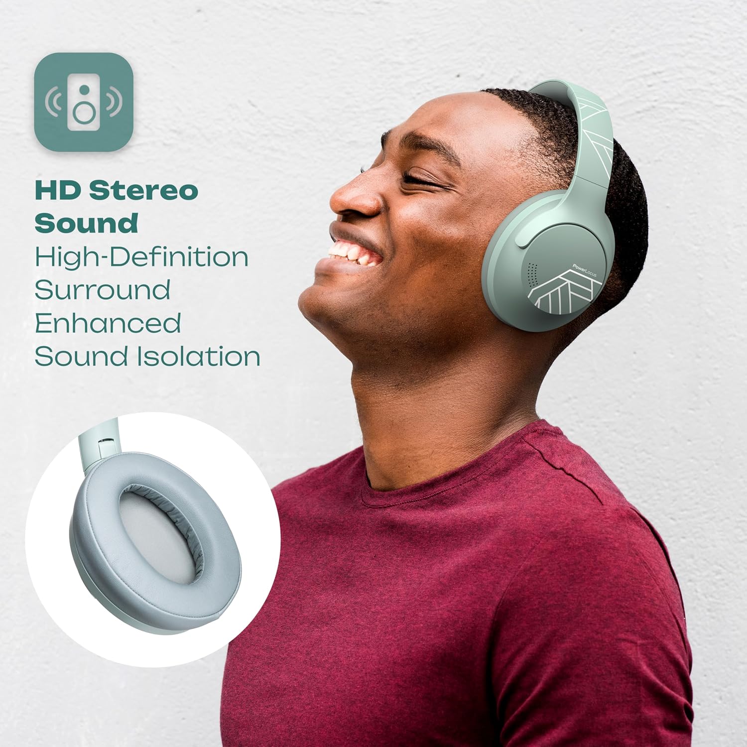 Key features of PowerLocus P3 New headphones including 50 hours playtime, lightweight design, Bluetooth 5.3, wireless & wired, multi-point connection, and built-in mic.