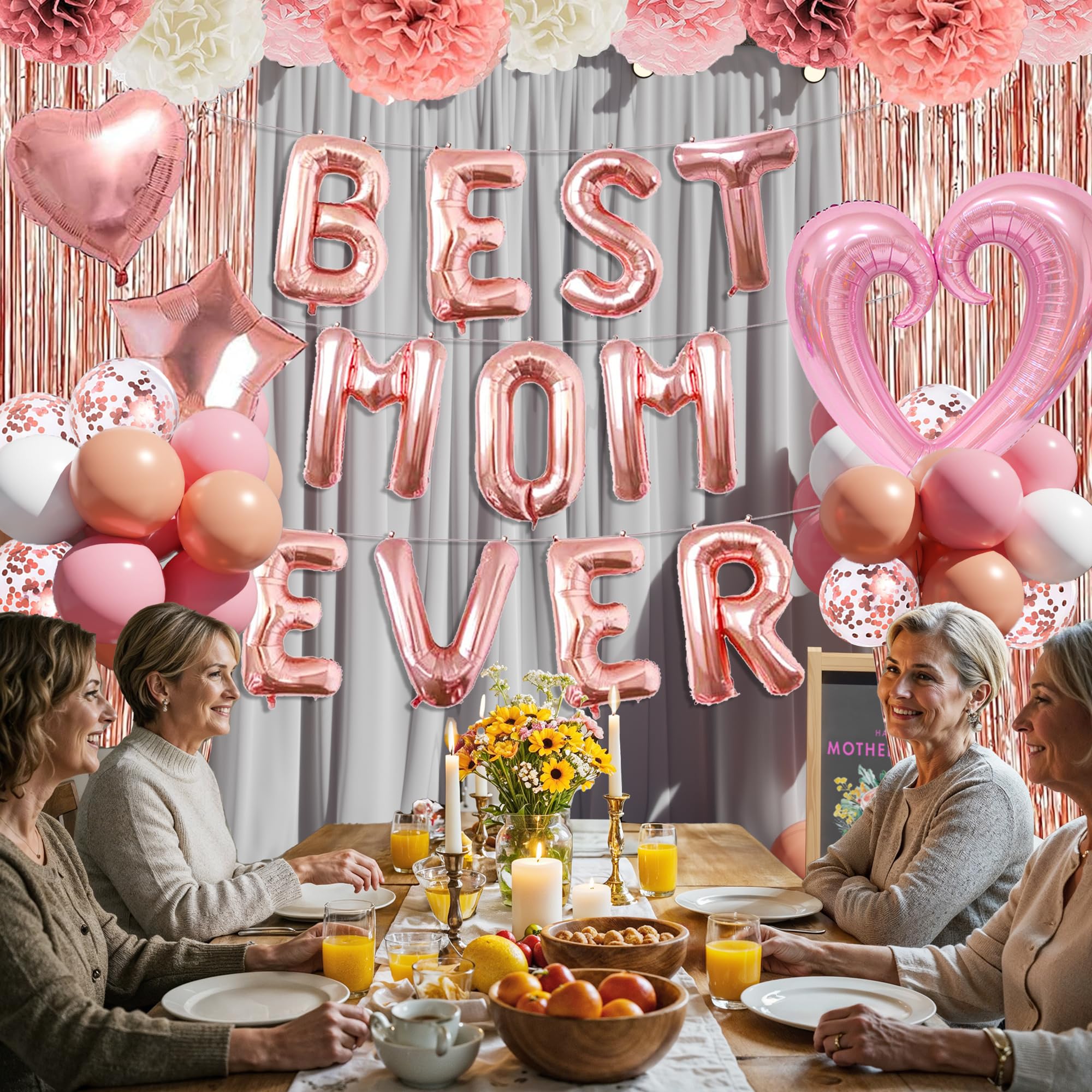 Letras Decorativas Kit Decoración Día De La Madre - Globos Oro/rosa (20  Piezas) Helio Para Globos, image size:2000x2000