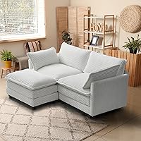 Vista 1 de Polar Aurora Sofá modular de gran tamaño, cómodo juego de sofá cama con 2 almohadas para reposabrazos, 2 asientos, combinación moderna de pana