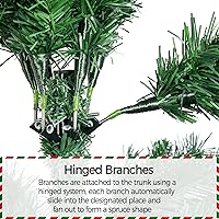 Vista 54 de Yaheetech 7.5ft Pre-lit Spruce Artificial Christmas Tree Snow Flocked Hinges Tree with 550 Multicolor LED Lights & 1284 Branch Tips & Metal Stand