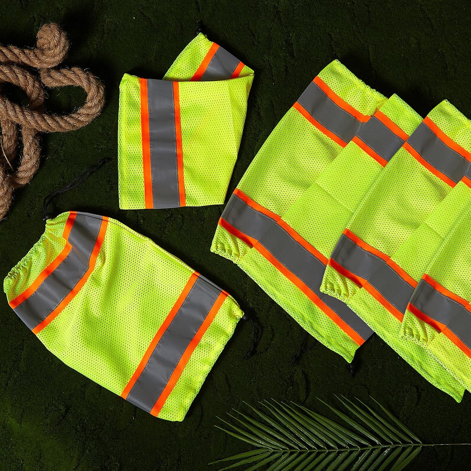 Hercicy Reflective Two Tone Mesh Leg Gaiters High Visibility Polyester Leg Gaiters