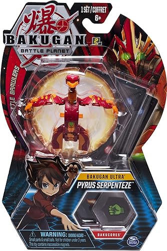 Bakugan Ultra, Pyrus Serpenteze, criatura transformadora coleccionable de 3 pulgadas de alto, para edades de 6 años en adelante