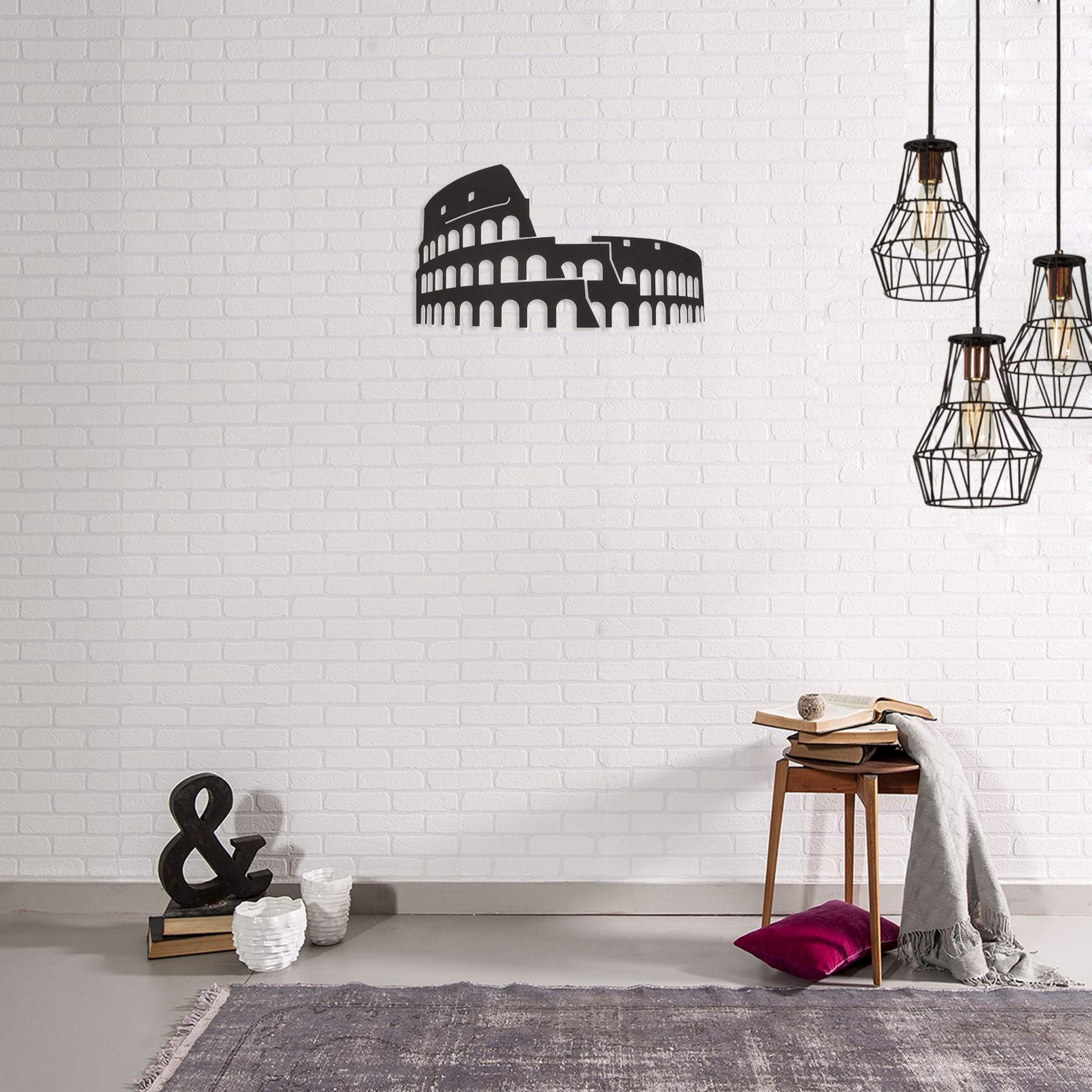 Homemania Wall Decoration, Metal, Black, 48 x 0.15 x 28 cm