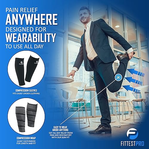 Miniatura 5 de Calf Compression Sleeves and Leg Wraps (4 Piece) Shin Splint Support, Calve Guards for Men and Women - Braces Provide Healthy Circulation Pain