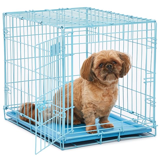MidWest Homes for Pets - Jaula Blue Fashion iCrate plegable para perros de 61 cm plegable y de una sola…