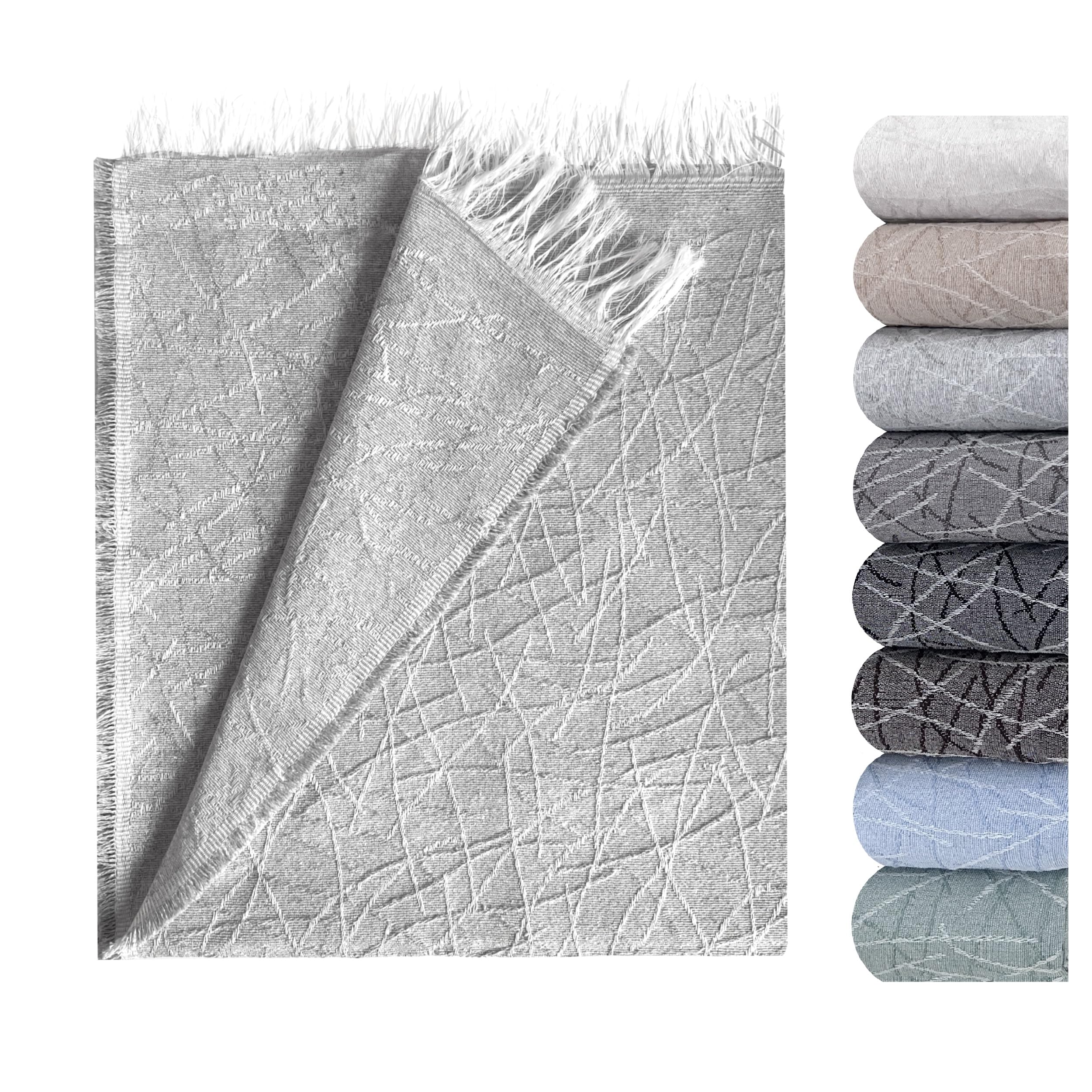 GFD – Colcha Multiusos Lagos para Sofa y Cama, Cubre Sofa, Plaid Sofa, Plaid Cama, Jarapas para Sofas, Foulard Sofa, Manta Cubre Sofa, Colcha Sofa (Perla, 180 x 290)