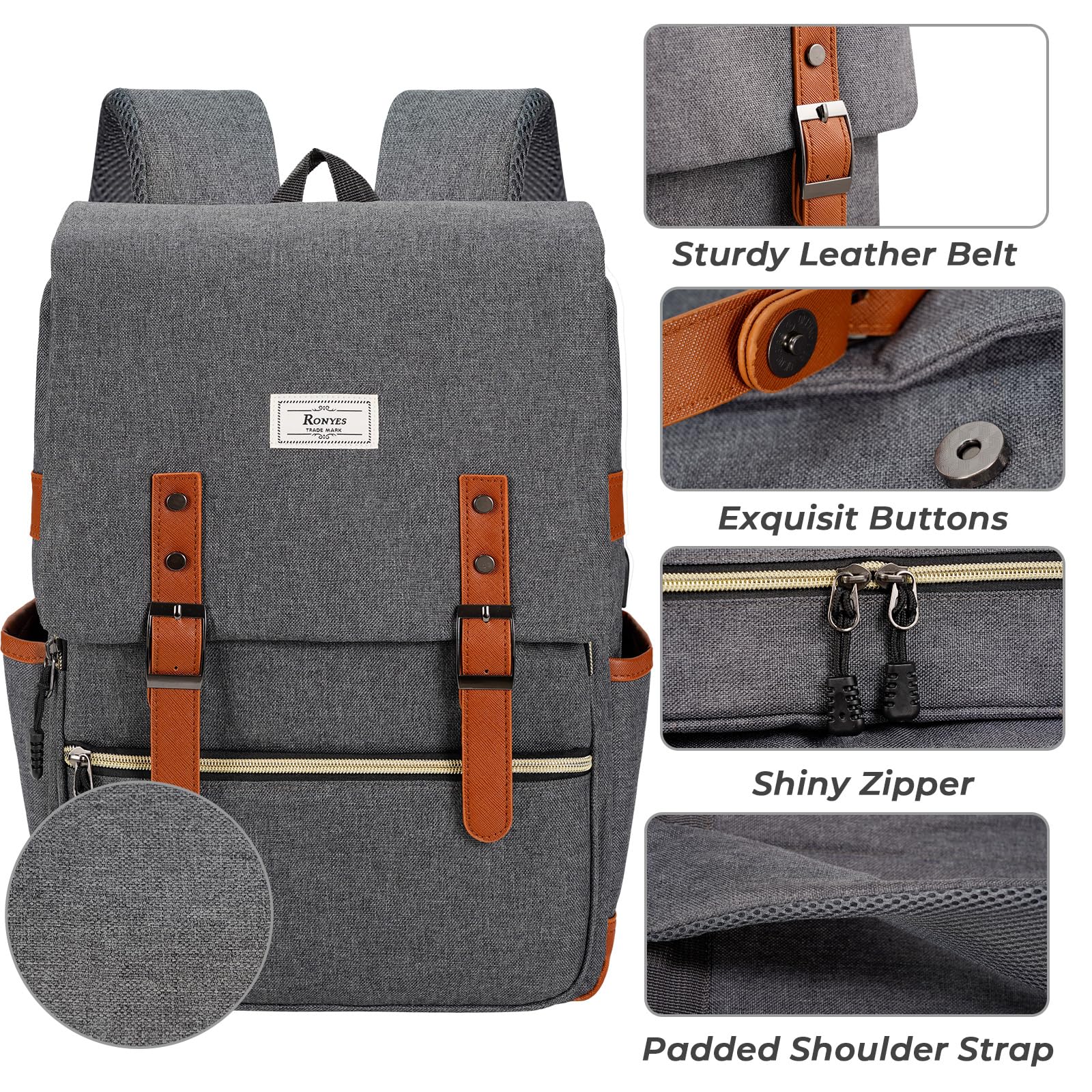 Amazon.com: Ronyes Vintage Laptop Backpack for Women Men  display picture 1