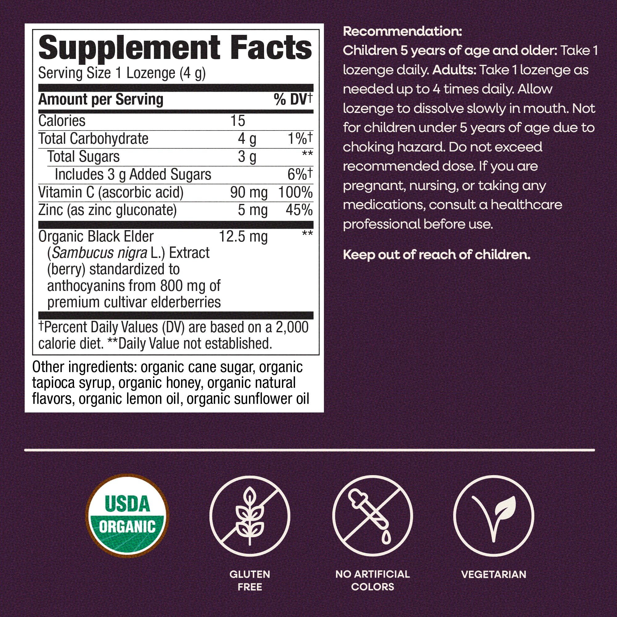 Nature's Way Sambucus Immune Lozenges, Honey Lemon Flavor, 24 ct — Amazon image 7