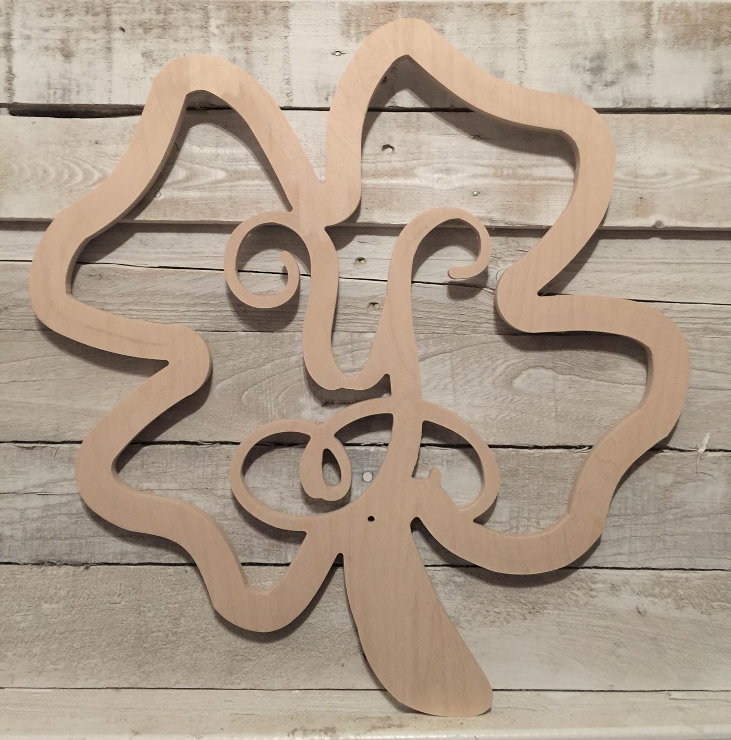 Unfinished Wood, Paint Me Designs, Shamrock with The Script