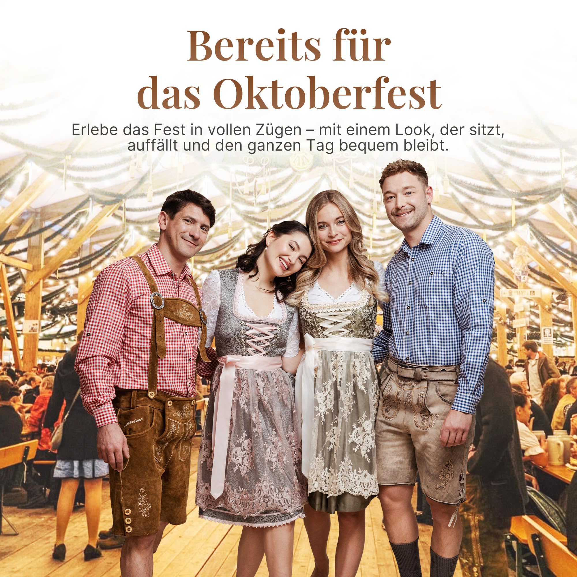 HOFGLANZ® Trachten Lederhose Herren Kurz - Hochwertige Trachtenhose für Herren mit Hosenträgern - Traditionelle Echtlederhose für Oktoberfest Bequem & Robust (Größen 46-58)