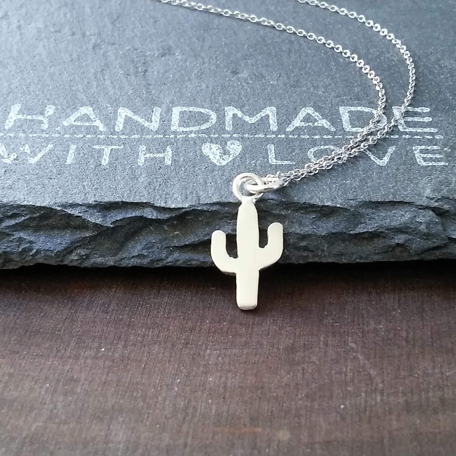 KEVIN N ANNA Sterling Silver Cactus Charm Pendant Necklace, 18" - Image 5
