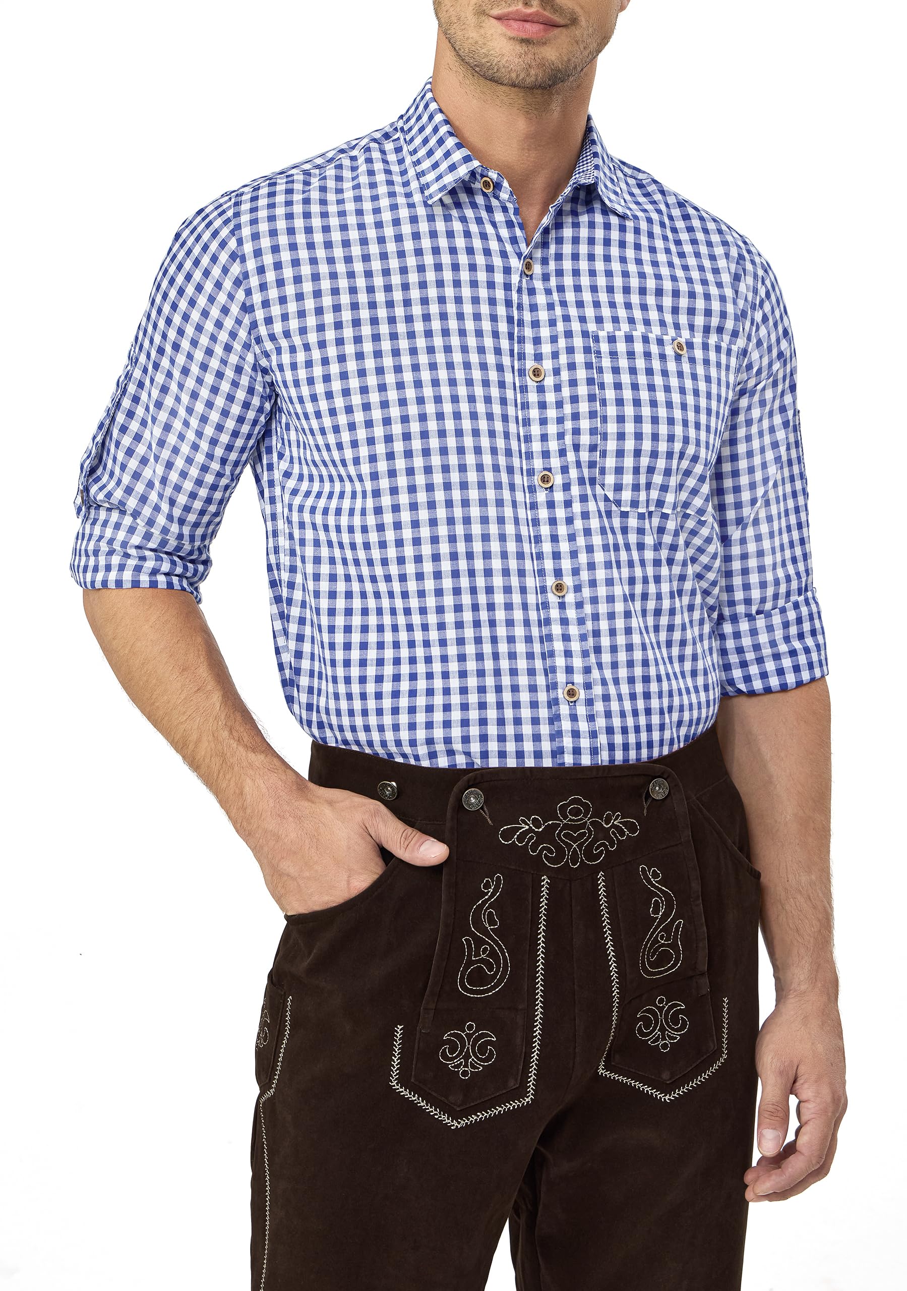 EIISSION Trachtenhemden Uomo Camicia Oktoberfest Costume
