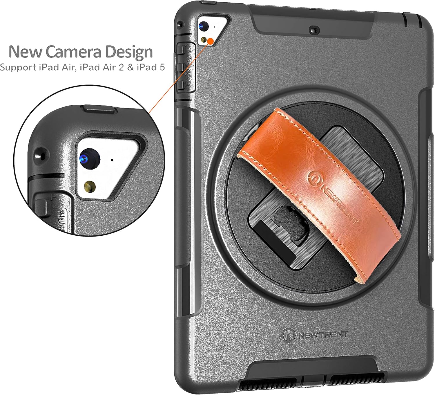Best Cyber Deals 🔥 New Trent iPad Case for iPad 6th Generation Cases, iPad Air 2 Case, iPad Air case, Full-Body Hand Strap iPad 5th Generation case with rotational Kickstand Dual Layers Built-in Screen Protector
