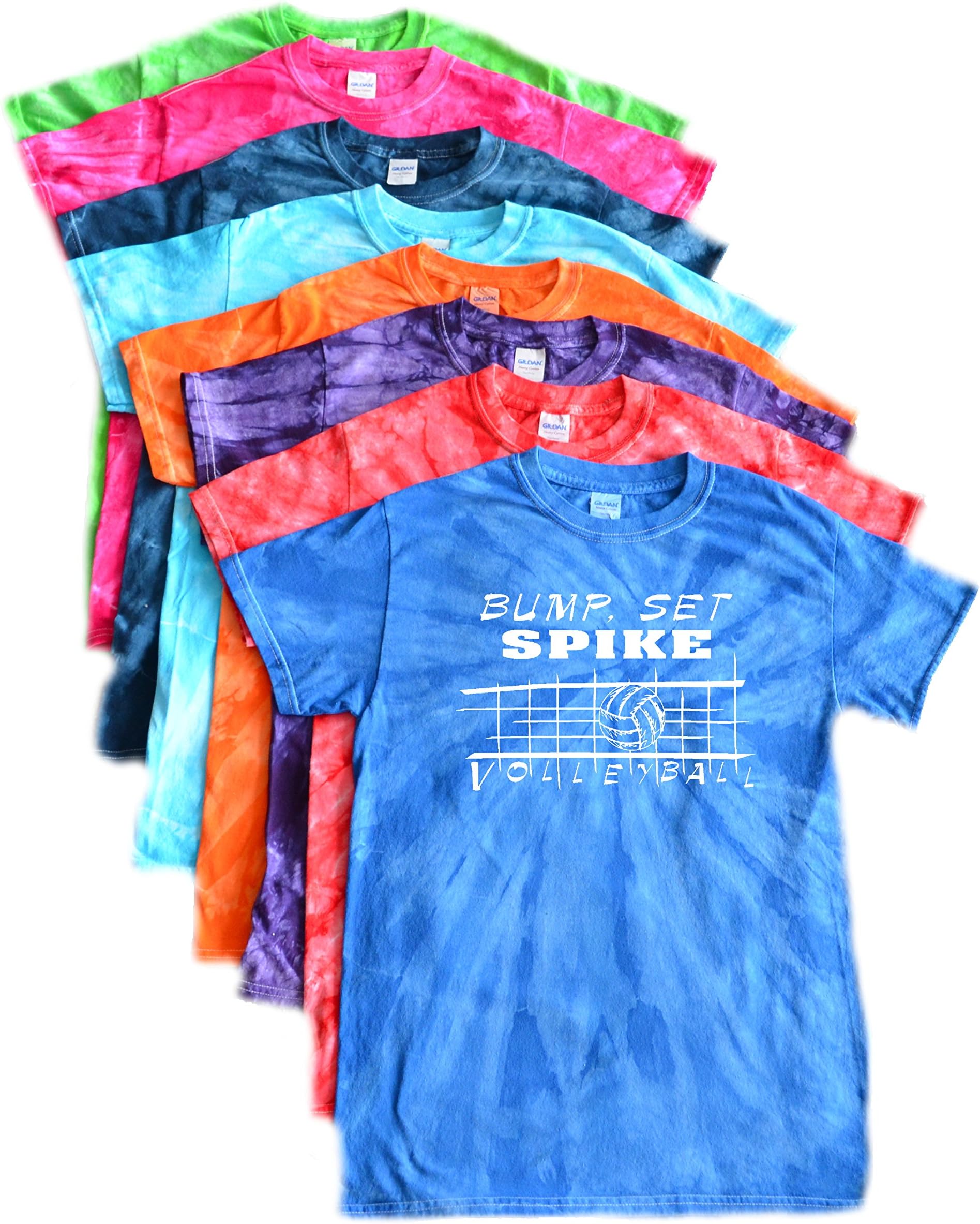 JANT girl Volleyball Tie Dye T-Shirt Bump, Set, Spike Logo
