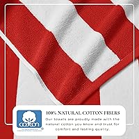 Vista 3 de Toalla Great Bay Home de playa, de terciopelo, gran tamaño, 100 % algodón, líneas verticales, para alberca, 40 x 70 pulgadas, para adulto