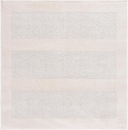 Miniatura 5 de Safavieh Melody Collection - Alfombra de área de 5 x 8 pies, color marfil y gris, diseño moderno, ideal para zonas de alto tráfico en sala de estar,