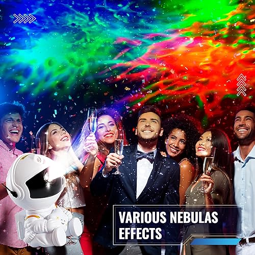 Miniatura 5 de TRENDYLIS Proyector de luz nocturna de galaxia astronauta, proyector de 2 generación de Space Buddy con nebulosa estrella, lámpara LED de techo con