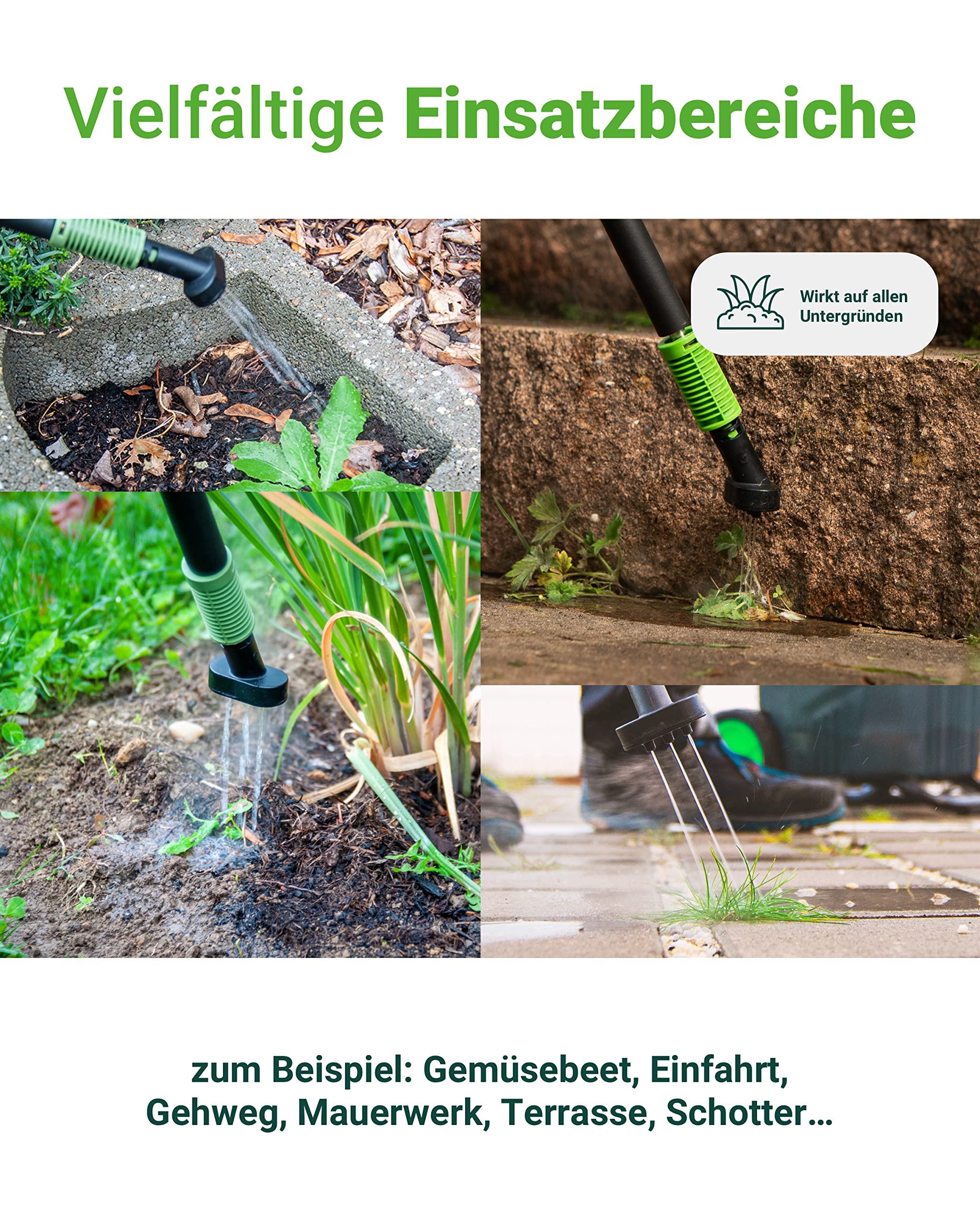 Désherbeur eau chaude - pour pavés, pelouse & jardin | Désherbeur électrique sans chimie/flamme/gaz (+ nettoyeur vapeur) | Unkrautfuchs