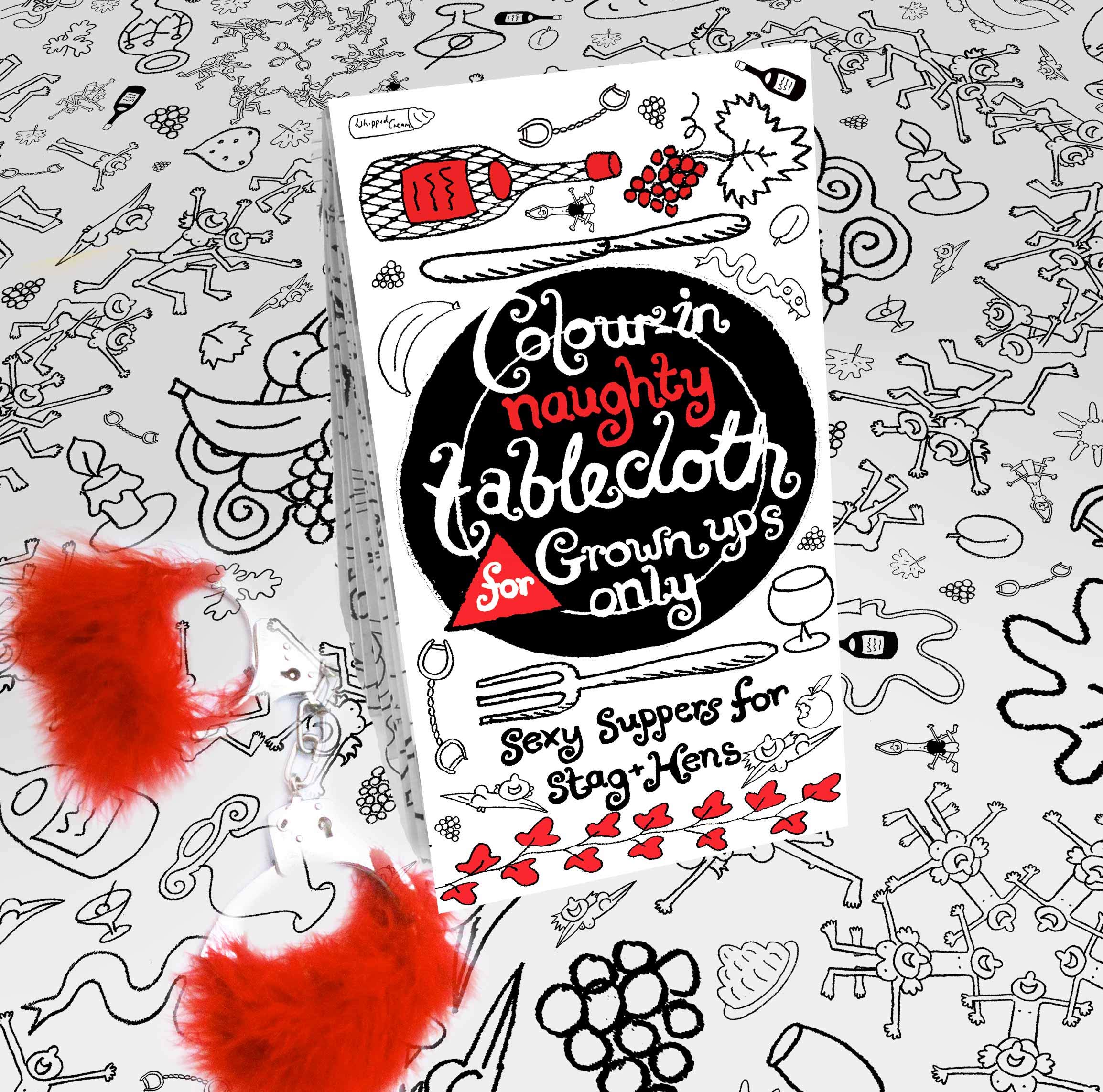 Colour-In Naughty Tablecloth - For Grown Ups Only! (TC06)