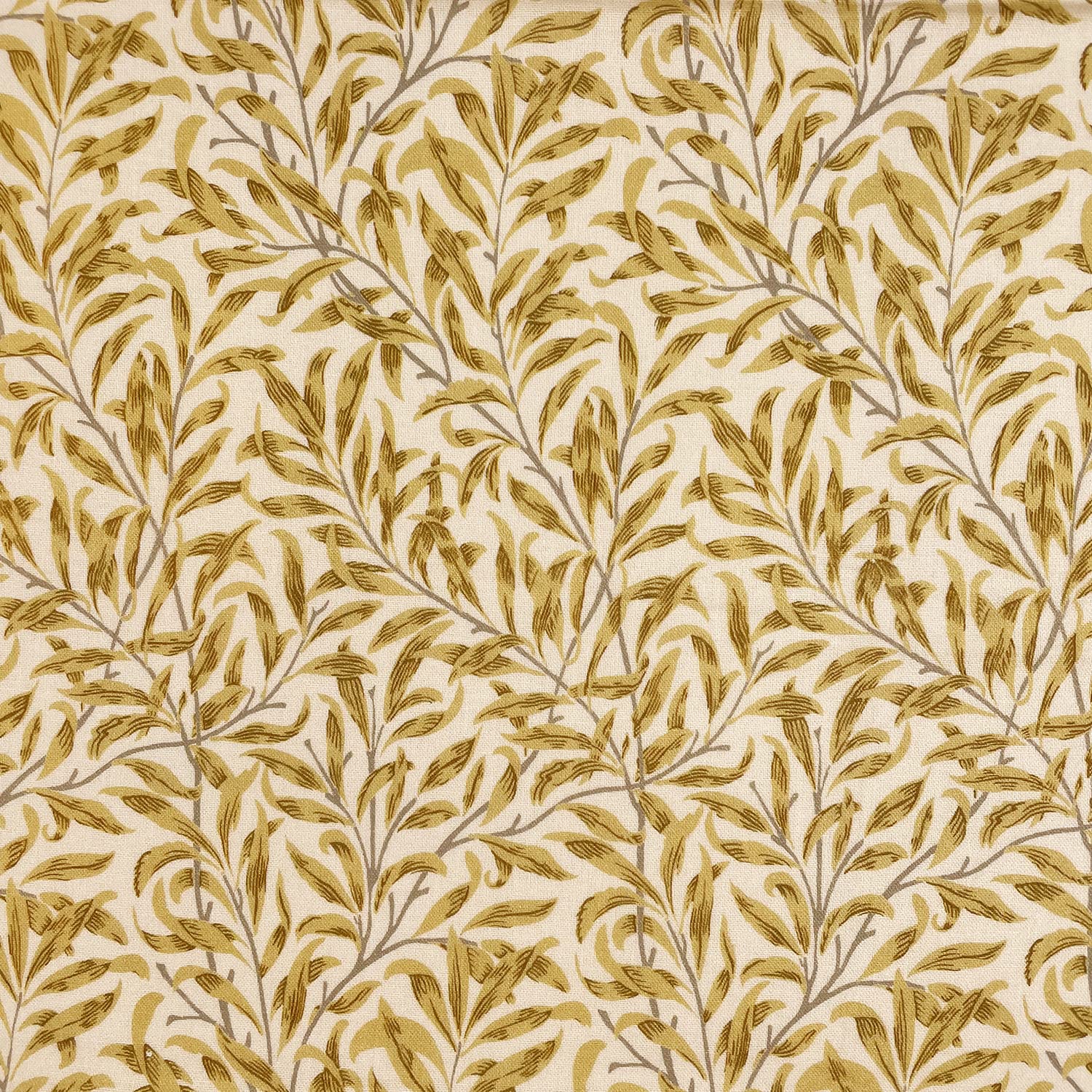 Cotton Fabric - William Morris Willow Bough Ochre Yellow Leaves - Craft Fabric Material Metre