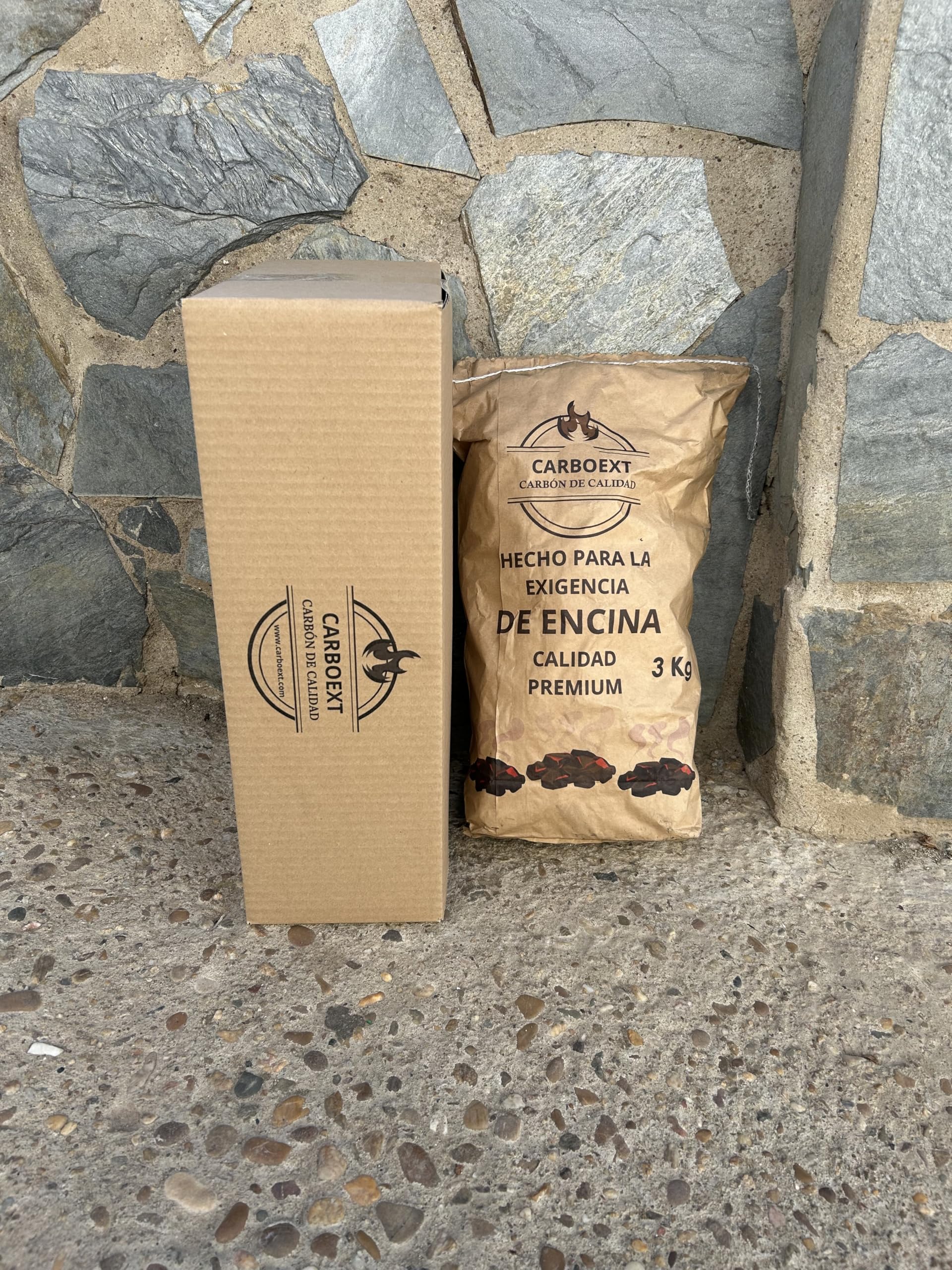 Carbon Vegetal Barbacoa Carbon Barbacoa Carbón 100% Sin Humo Ni Aditivos Carbón Vegetal De Encina Premium Ideal Sin Humo Barbacoa Restaurantes Barbacoas Familiares o Asadores Ecologico Saco de 3KgApx