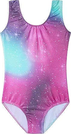 HOZIY Gymnastics Leotards for Girls Toddlers Kids Sleeveless Tumbling Outfits for Dance Print