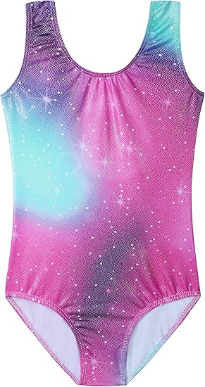 HOZIY Gymnastics Leotards for Girls Toddlers Kids Sleeveless Tumbling Outfits for Dance Print