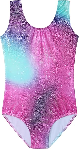 HOZIY Gymnastics Leotards for Girls Toddlers Kids Sleeveless Tumbling Outfits for Dance Print