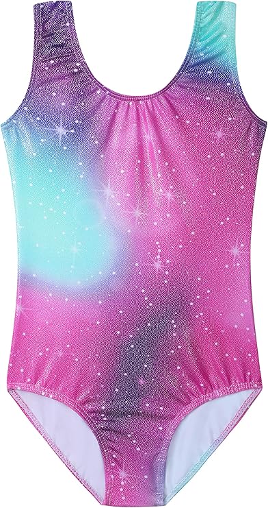 HOZIY Gymnastics Leotards for Girls Toddlers Kids Sleeveless Tumbling Outfits for Dance Print