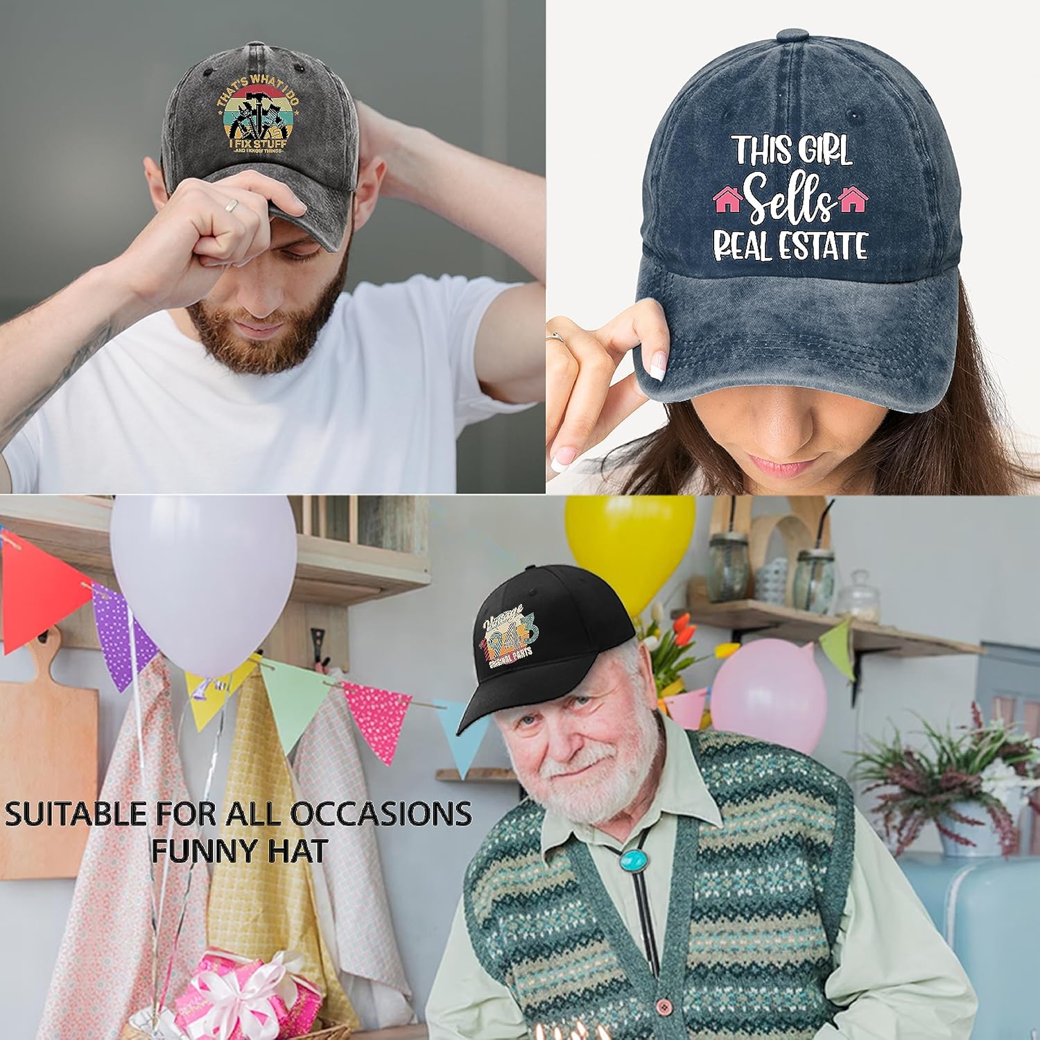 Men Style Baseball Cap, Vintage Adjustable Dad Hat, Funny Funny Gifts for Men Husband Dad Stepdad Uncle Grandfather - Image 6