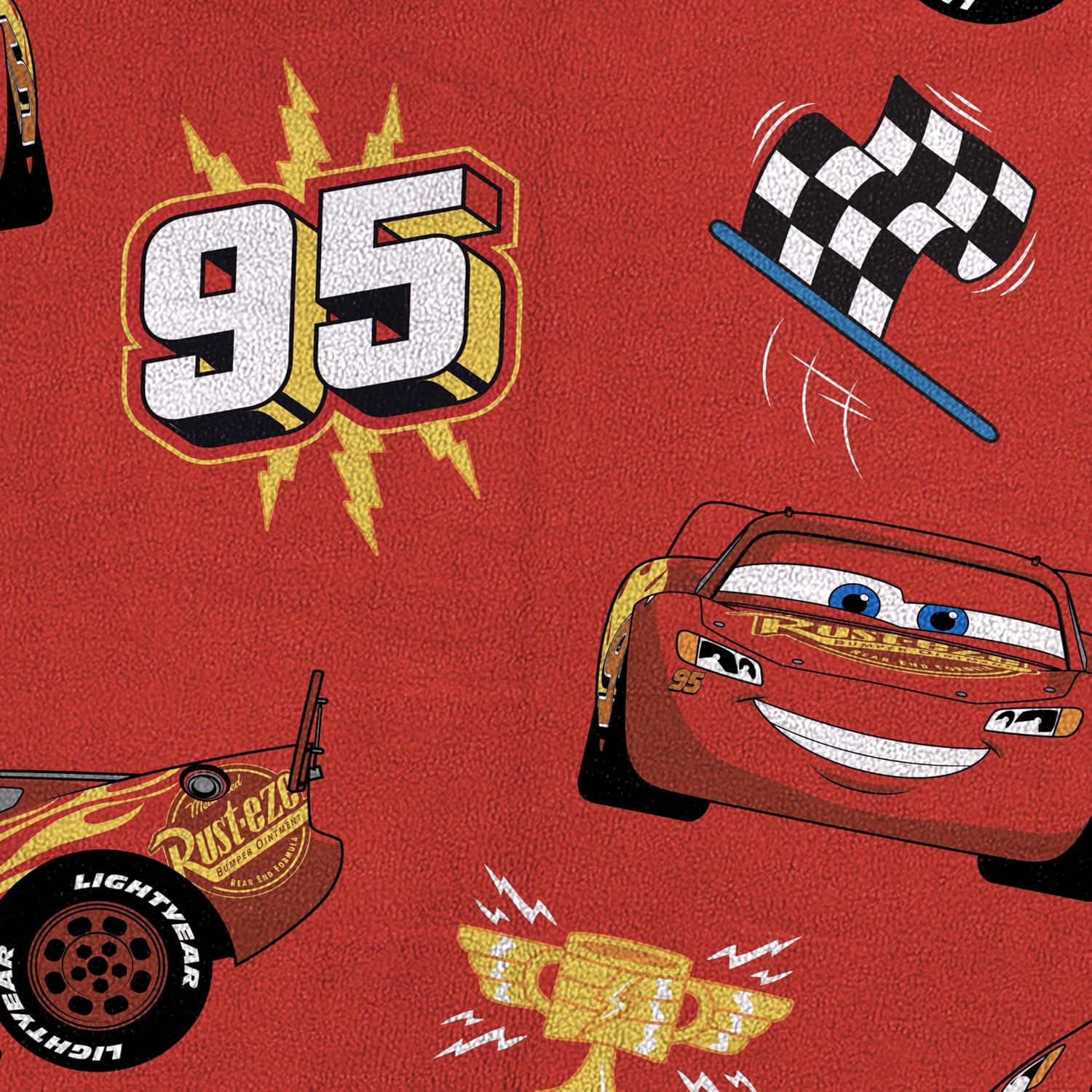 Jay Franco Kids Plush Throw Blanket – Soft & Cozy Fleece Throw for Bedroom & Couch Décor, Official Licensed Product, Red - Cars, 40x50 - Travel Blanket