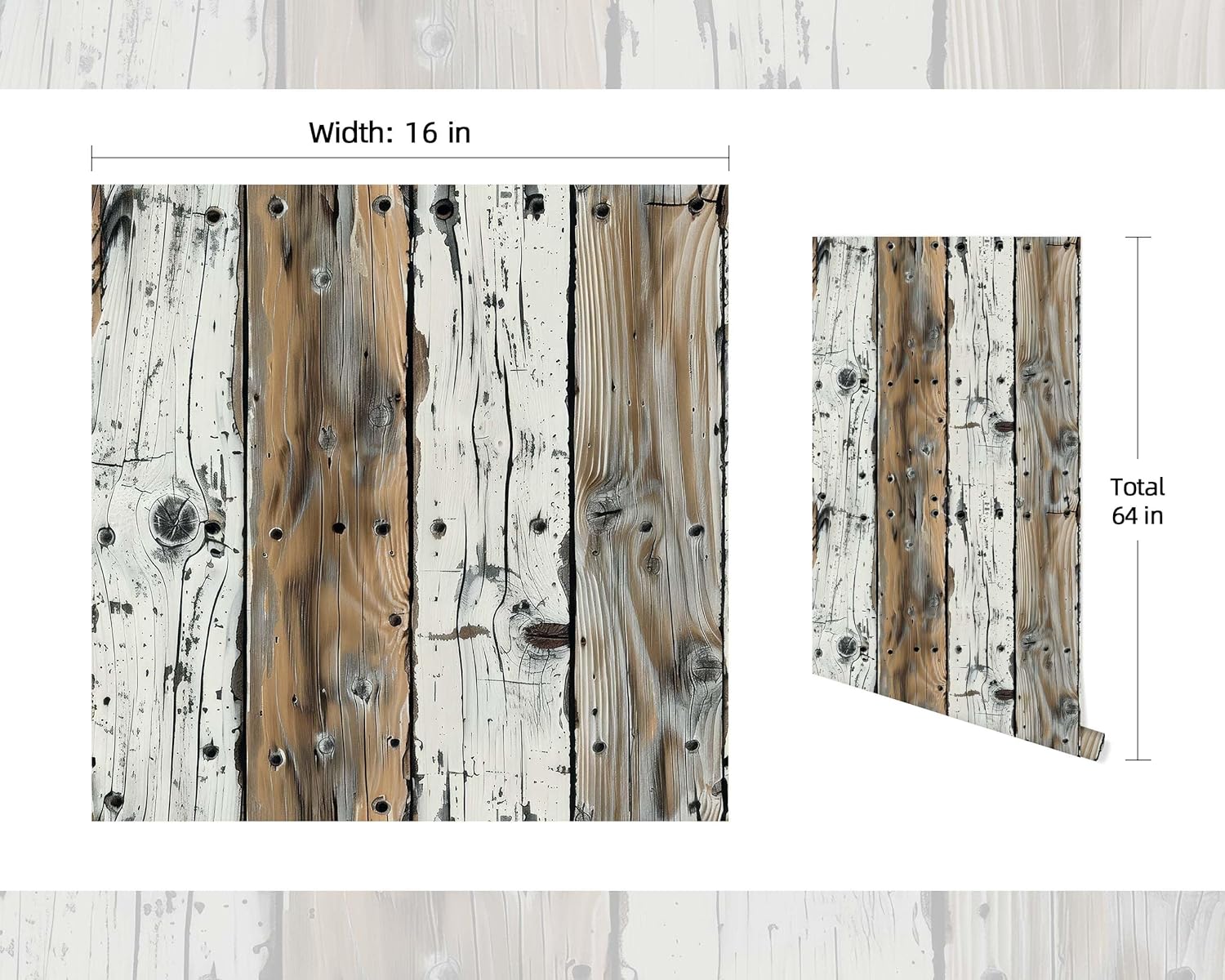 FLFK Faux Wood Bricks Wallpaper Peel and Stick Wood Grain Wall Paper for Living Room Bedroom Kitchen Office Apartment Decor 16"x64"