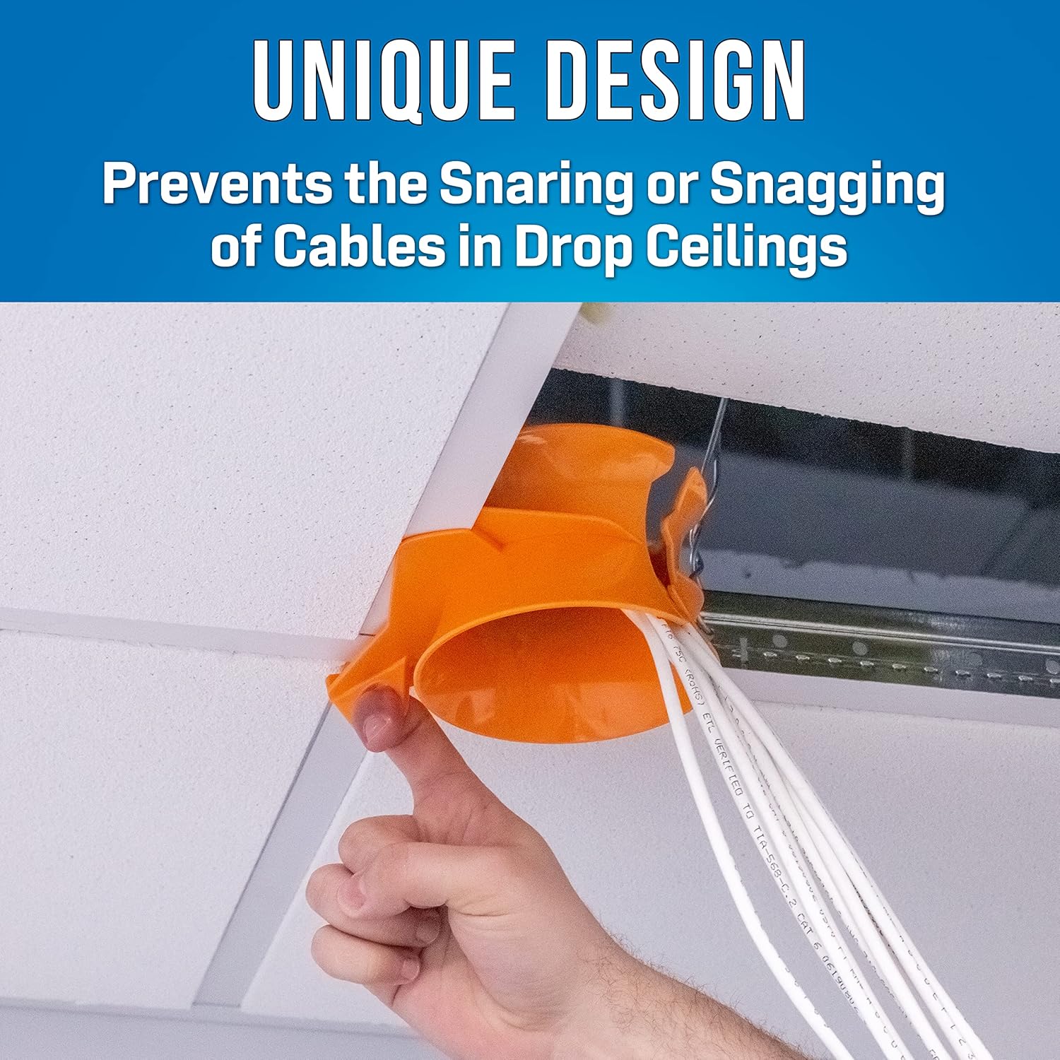 Jonard Tools CPF-215 Cable Funnel Drop Ceiling Protector, Orange - Image 2