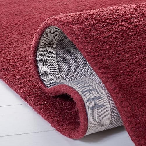 Miniatura 4 de SAFAVIEH Himalaya Collection HIM610G - Alfombra redonda de lana de primera calidad, hecha a mano, 6 pies, color rojo