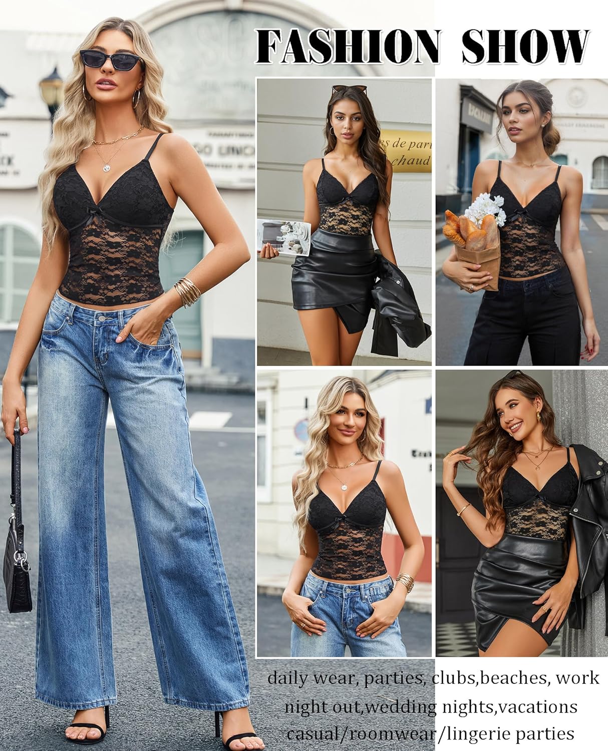 Avidlove Lace Tops for Women V Neck Camisole Top Sleeveless Y2k Tank Going Out Outfits 2025 Trendy - Image 8