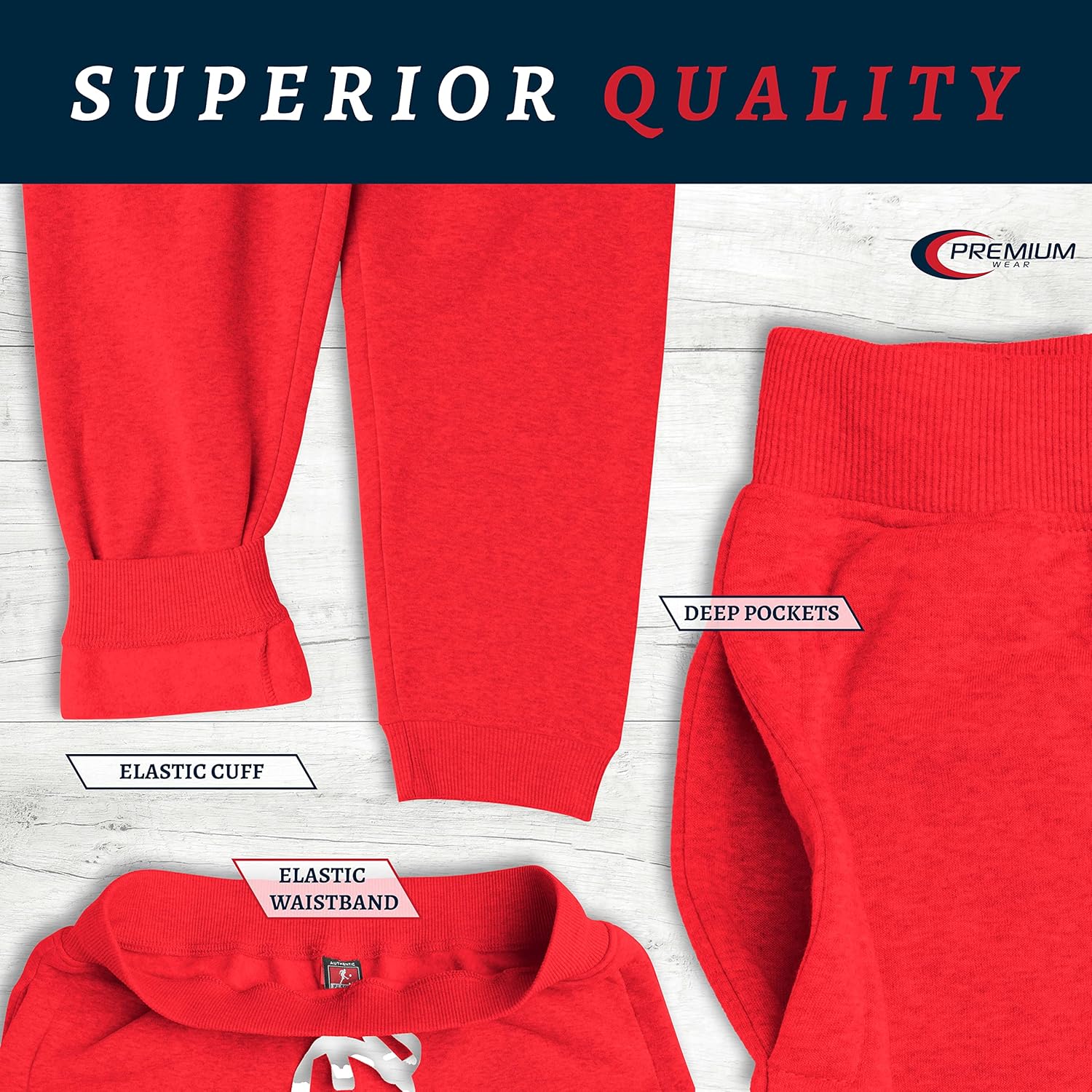 Premium Wear Men’s Jogger Sweatpants - Lightweight, Super Soft, 100% Polyester | Elastic Drawstring, Deep Pockets, Tag-Free - Image 6