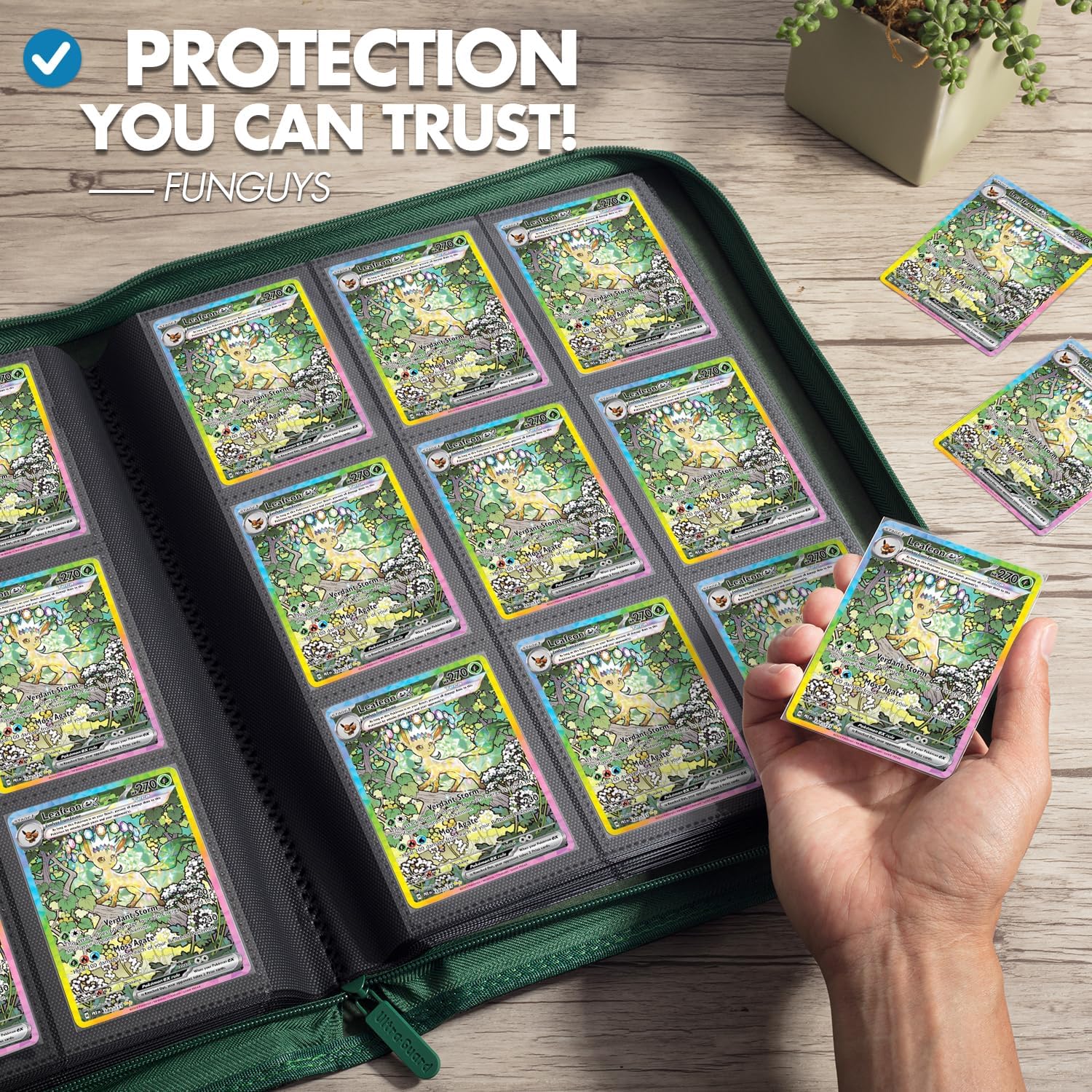FunGuys Trading Card Binder for Cards, 9 Pocket, 504 Side Loading Sports Card Binder, Card Collection Binder for Yugioh, MTG, TCG, Card Book Holder for Trading Cards