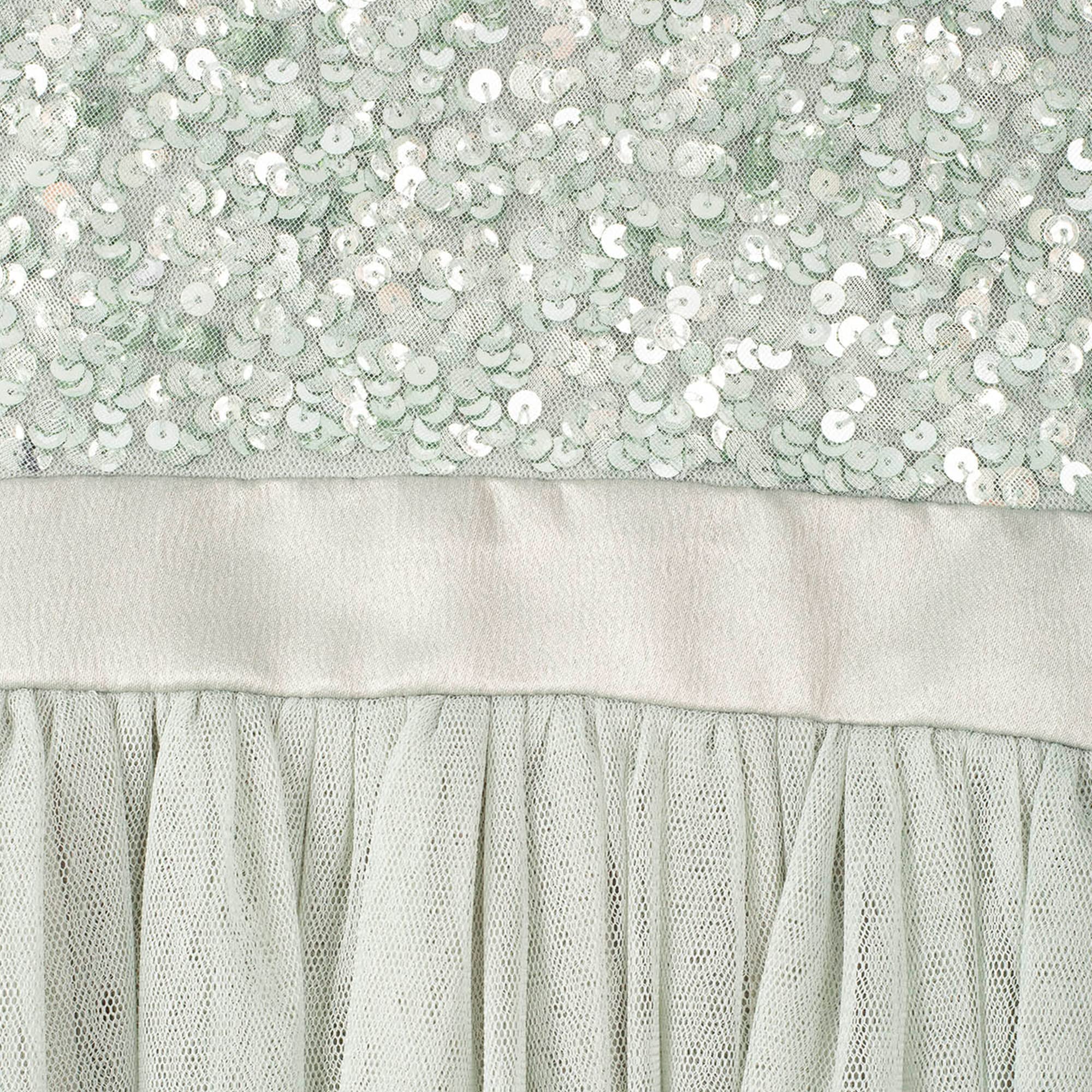 Maya Deluxe Abito Midi per Ragazze Paillettes Impreziosito Partito Tutu Damigelle d'Onore Matrimonio con Fiocco Cintura Vestito Bambine e Ragazze
