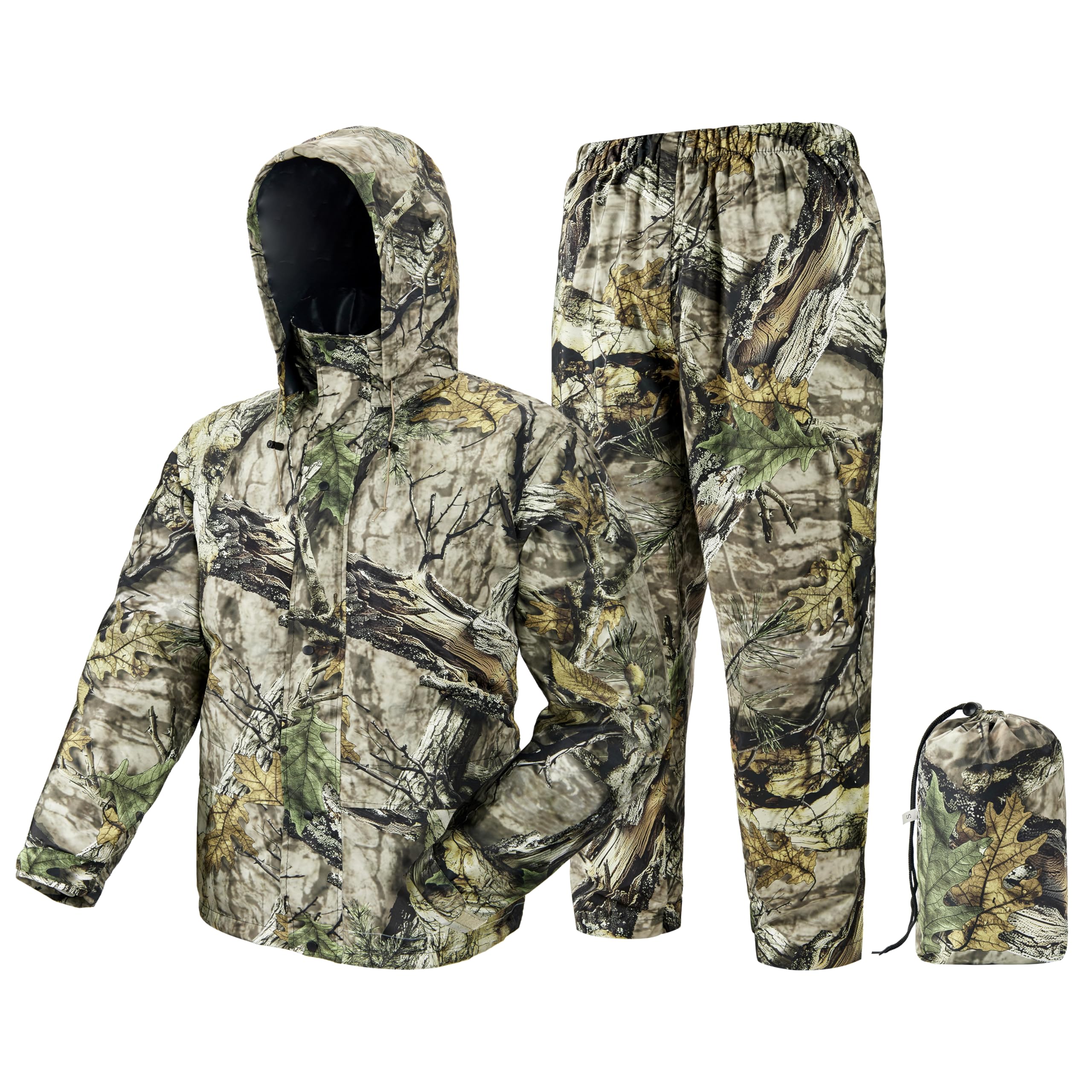 Rain Suit, Rain Gear for Men Waterproof, Camo Rain Jacket, Lightweight Rain Coat