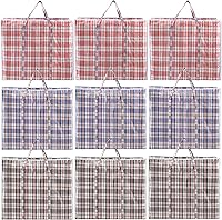Hiceeden 9 Pack 108L Extra Large Checkered Moving Storage Bags - Heavy Duty Plaid Totes, Moving Box Alternative for Clothes, Bedding, Dorm Laundry Organizer