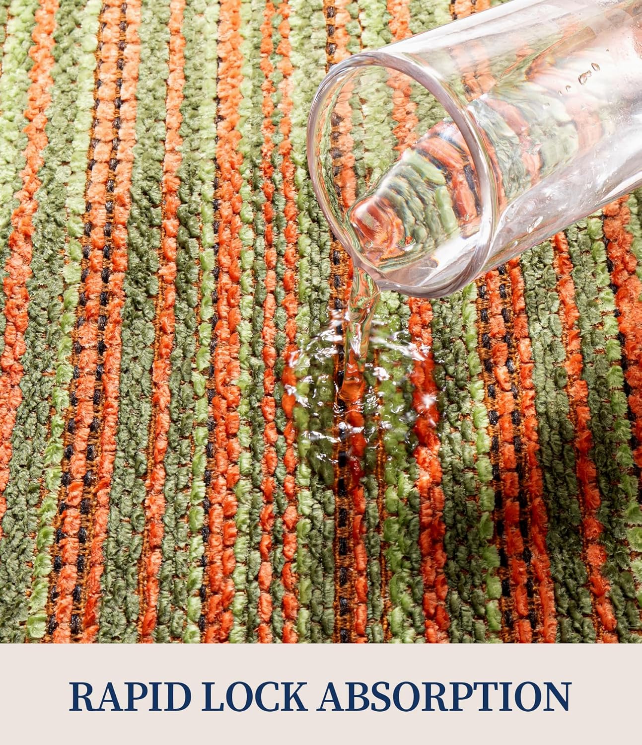 YIHOUSE Non Slip Bath Mats for Bathroom 24x48, Absorbent Bathroom Rugs Mat Quick Dry Woven Sink, Laundry, Kitchen, (Green,24"x48")