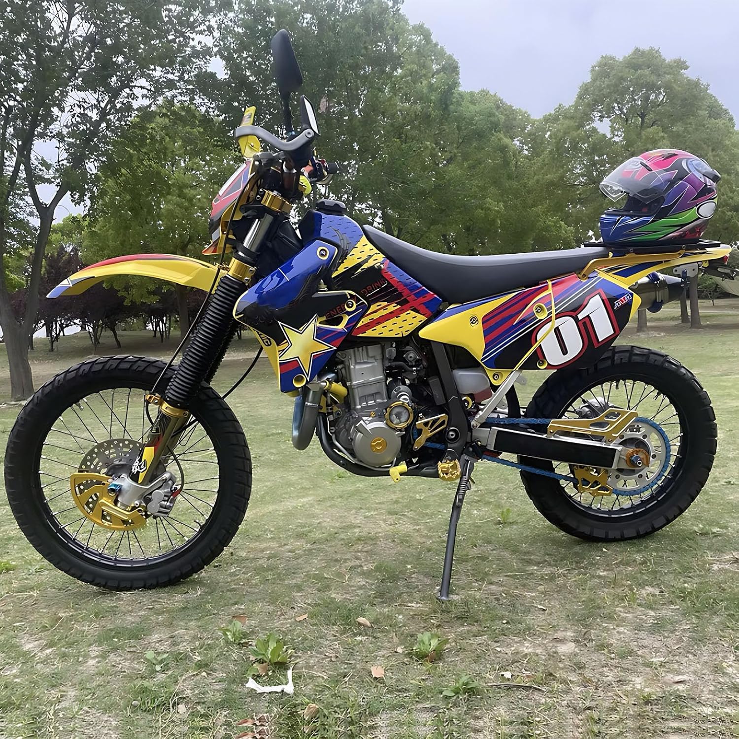 PSLER DRZ400 DRZ400S DRZ400SM Rack - Motorcycle DRZ400 Rear Rack Rear Luggage Rack Rear Mudguard Rack Dirt Bike Detachable Mounting Rack for DRZ400 DRZ400S DRZ400SM All Years,Gold
